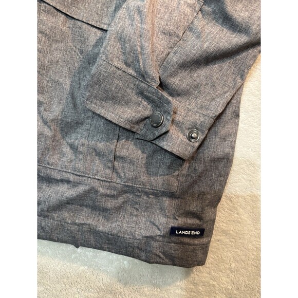 Lands' End Womens Squall Parka Jacket Medium Gray Fleece Lined Lightweight Coat - Picture 3 of 8